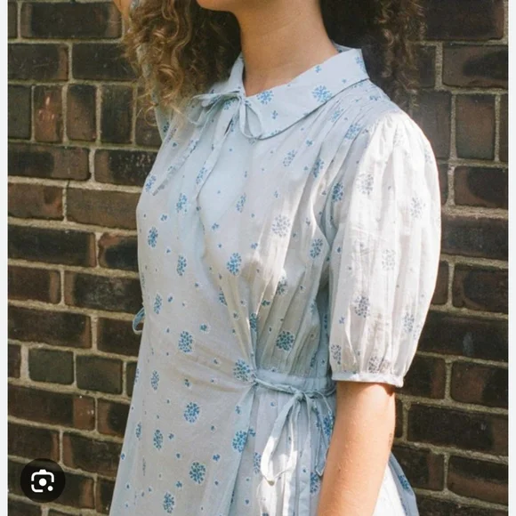 Ciao Lucia Clotilde Dress In Dandelion In Blue XXS - Picture 3 of 14